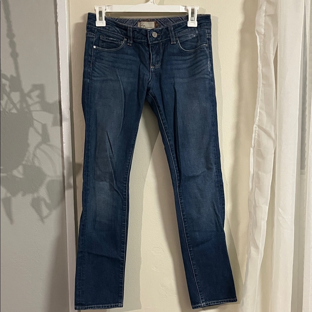 PAIGE Dark Blue Straight Leg Women's Jeans
